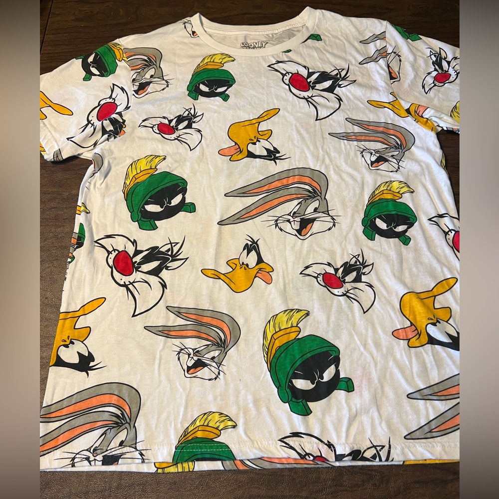 Looney Tunes T-Shirt Men Large Marvin Bugs Daffy Sz Lg